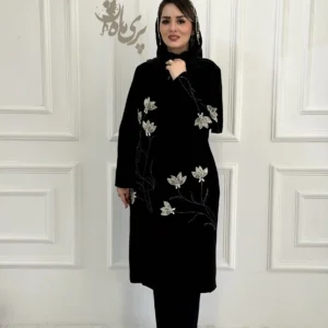 مانتویی لوکس با پارچه کرپ کنزو اندونزی و طراحی خاص پریماه