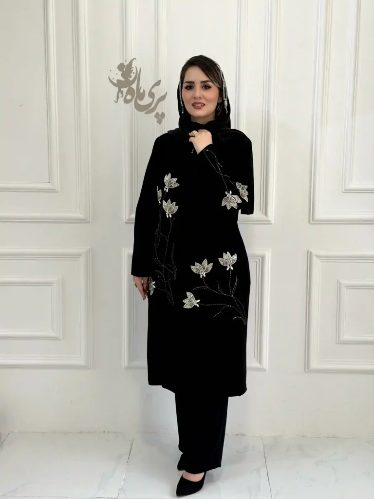 مانتویی لوکس با پارچه کرپ کنزو اندونزی و طراحی خاص پریماه