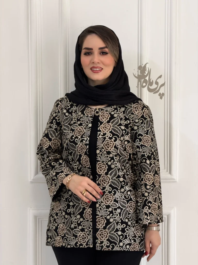 👗 کت حریر گل نگین‌دار