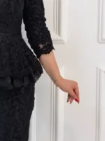 👗 پیراهن تمام دانتل آستین‌دار کمرچین