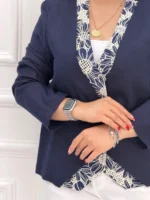 کت لینن تابستانی با گلدوزی ابریشمی، سبک و مناسب روزهای گرم