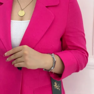مانتو کتی لینن سرخابی با رنگ جذاب برای استایلی متفاوت