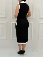 👗 پیراهن دالقیچ دورنگ یقه هفت