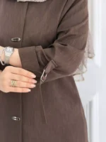 🧥 مانتو کارتیر بلند جلو دکمه پرچی