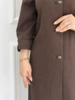 🧥 مانتو کارتیر بلند جلو دکمه پرچی
