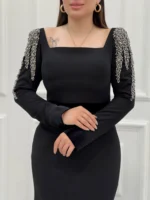 👗 ماکسی سرشانه جواهردوزی