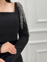 👗 ماکسی سرشانه جواهردوزی
