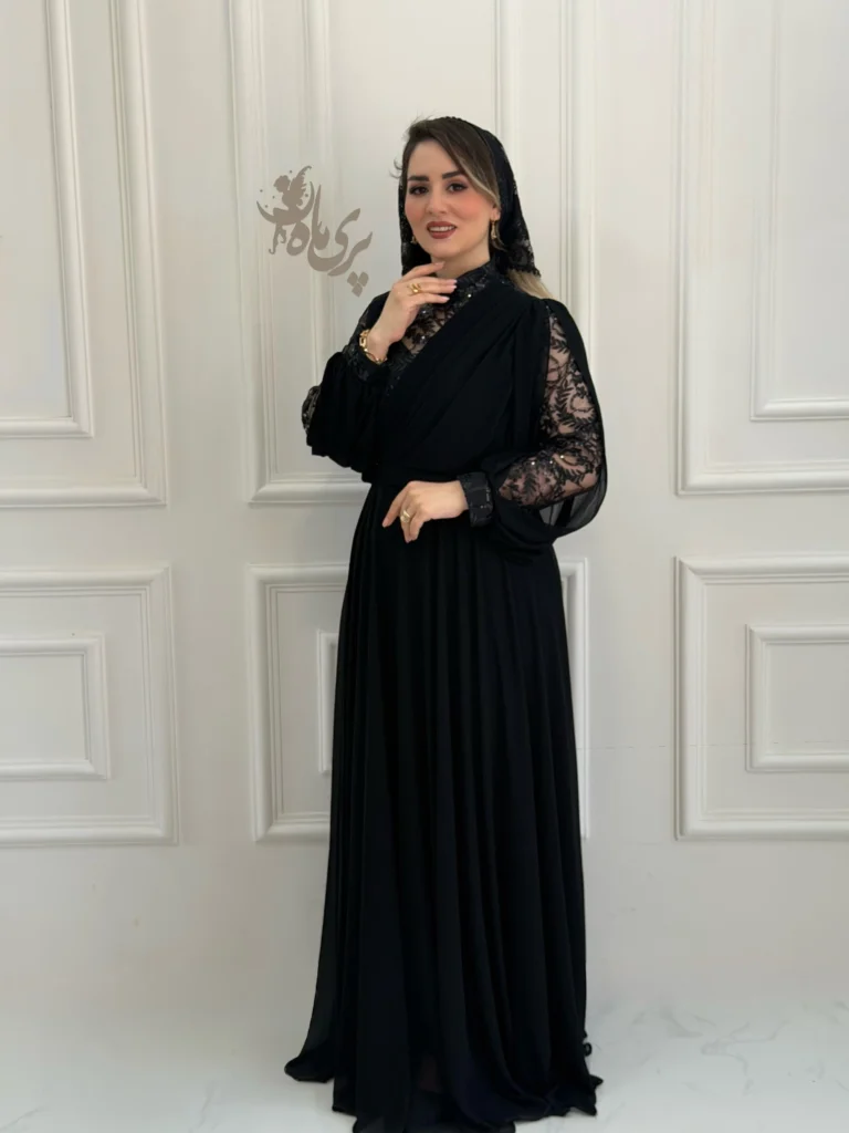 👗 ماکسی سایز بزرگ بالاتنه گیپور جواهردوزی