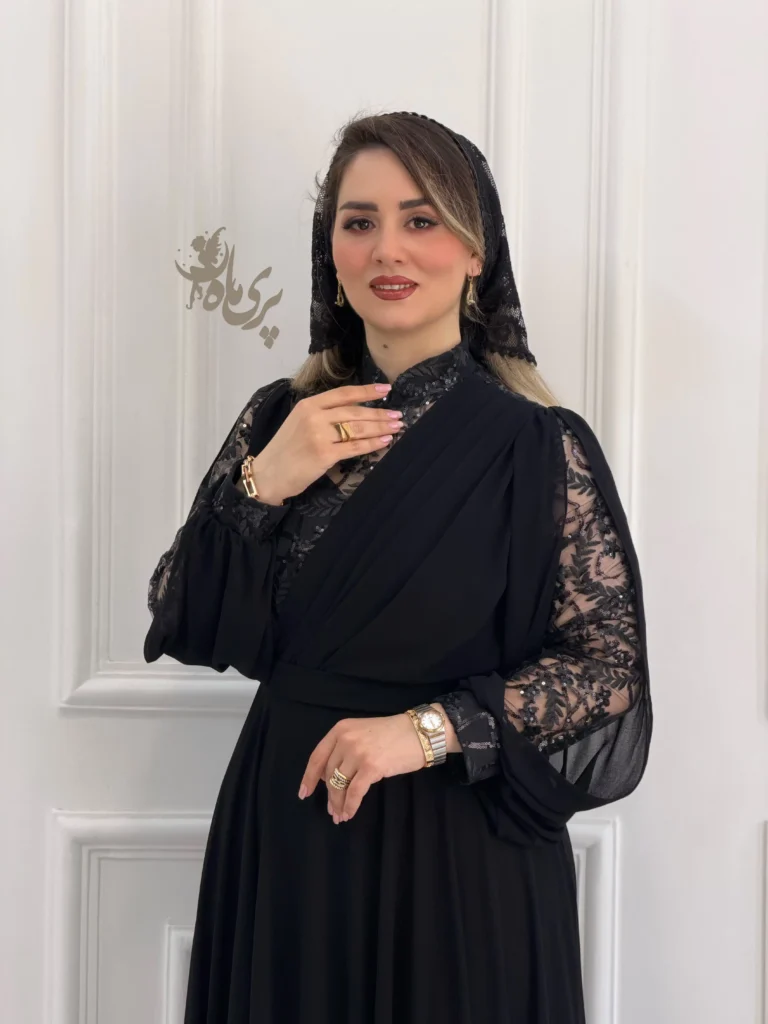 👗 ماکسی سایز بزرگ بالاتنه گیپور جواهردوزی