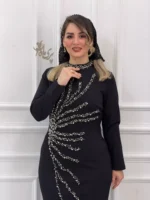 👗 پیراهن دالقیچ سنگ‌دوزی